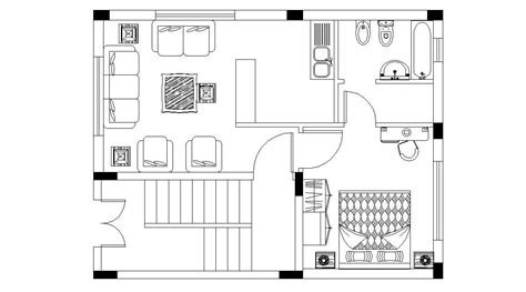 Furniture Floor Plan AutoCAD Drawing - Cadbull