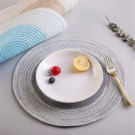 Round Braided Washable Round Placemats 30CM Round Table Mats Available in Various Colors at Rs ...