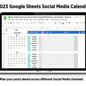 2023 Social Media Content Calendar Template Google Sheets Template ...