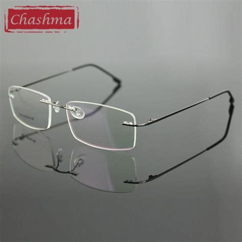 Mens Eyeglasses Rimless Titanium Ultra Light 763 Titanium Glasses