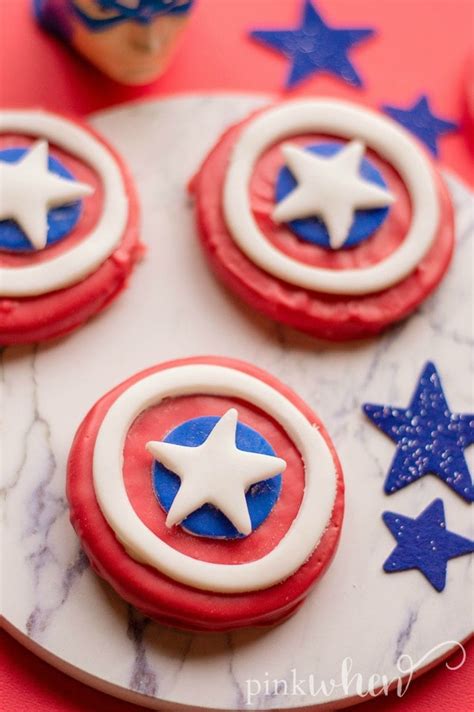 Captain America Shield Cookies Pinkwhen