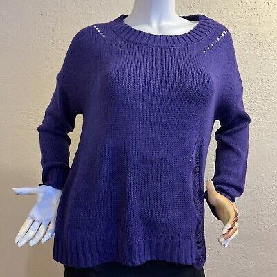 Cato Womens Sweater Blouse Size Small Purple Long Sleeves NEW EBay