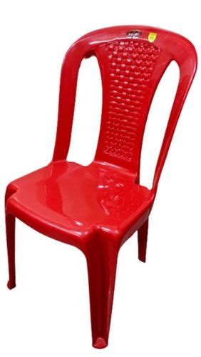 Red 18 Inch Height Prima Four Leg Ch 4003 Plastic Chairs Without Hand