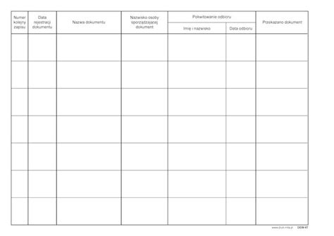 Dziennik Ewidencji Wykonanych Dokument W Dew T Mila Druki
