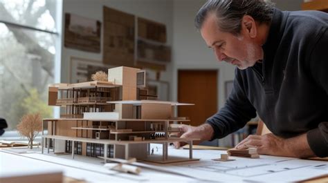 Ingeniero Arquitecto Cualificado Que Construye O Trabaja En Un Modelo