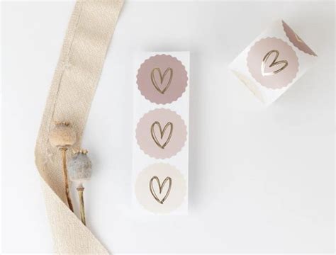 Sluitzegels Pastel Met Goudfolie Hart Gouden Hart Stickers In