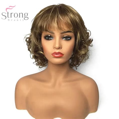 Strongbeauty Women Synthetic Wig Capless Short Curly Hair Blonde Auburn Natural Wigs In