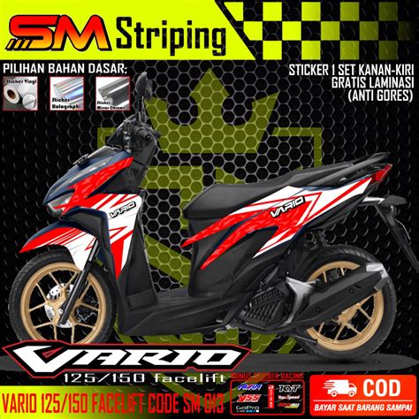 Jual Stiker Striping Variasi Lis Semifull Vario Facelift Body Standar