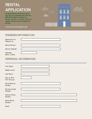 Fillable Online RENTAL APPLICATION All Applications Submitted Online