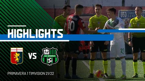 Primavera 1 Timvision Genoa Sassuolo 1 2 Highlights Youtube