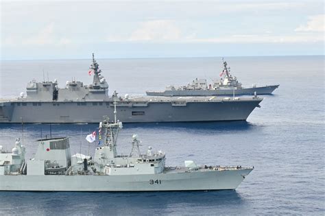 Chinese Warships Shadow Canadian U S Japanese Warships In East China