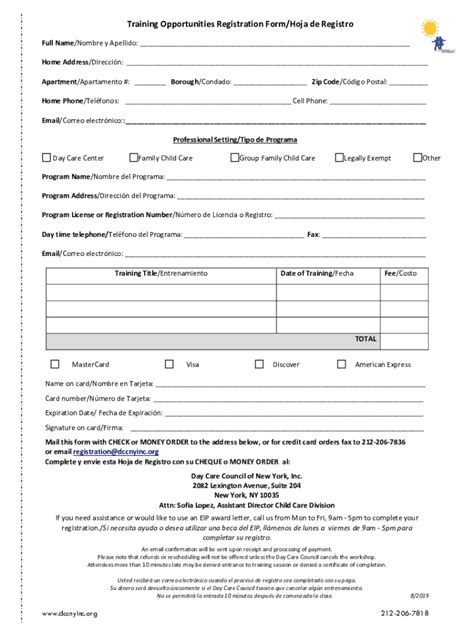 Fillable Online Pre K Registration Form School Year 2019 2020 Fax Email