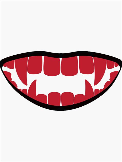 Scary Teeth Face Mask Sticker For Sale By Darnicksaarang Redbubble