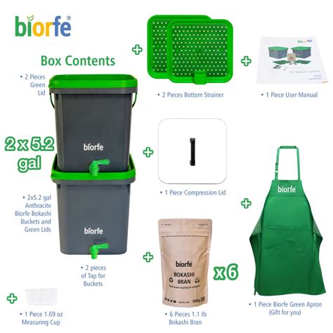 Biorfe Bucket Bokashi Compost Starter Kit All Season Indoor