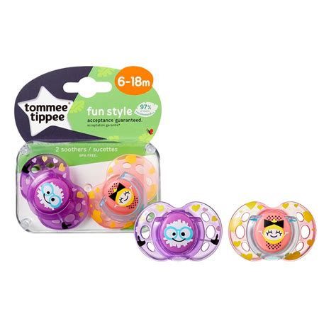 Lot de 2 sucettes closer to nature fun 6 18m de Tommee tippee sur allobébé