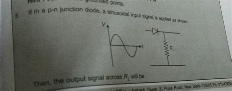 If In A P N Junction Diode A Square Input Signal Of V Is Applied