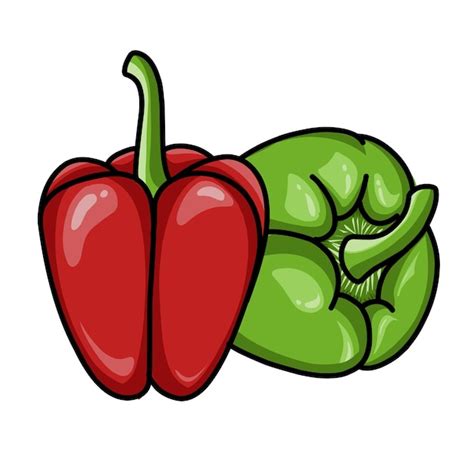 Uma Imagem Dos Desenhos Animados De Uma Pimenta Verde E Pimenta