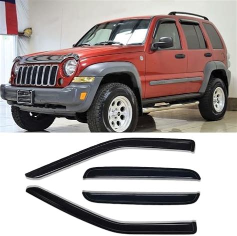 Tape On External Window Visor Compatible With 2002 2007 Jeep Liberty Slim Style