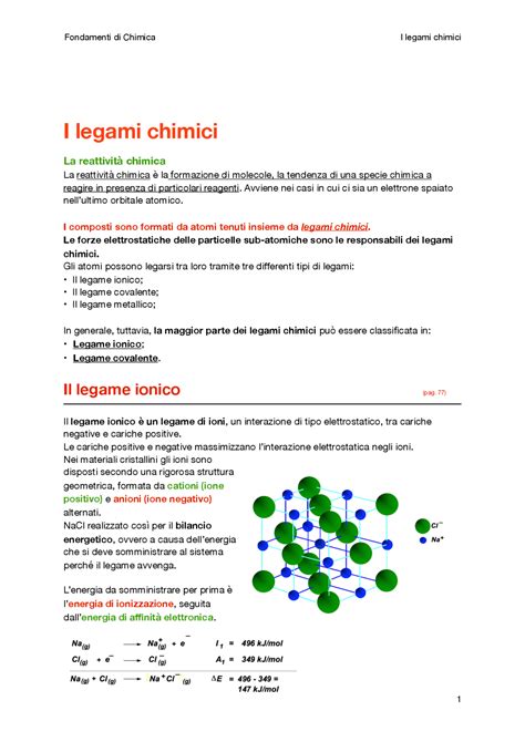 Legame Covalente E Ionico