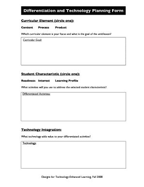 Fillable Online Crins07 Wmwikis Differentiation And Technology Planning