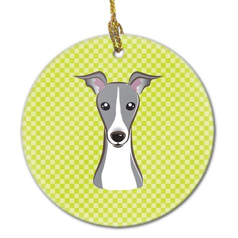 Carolines Treasures Bb Co Checkerboard Lime Green Italian Greyhound