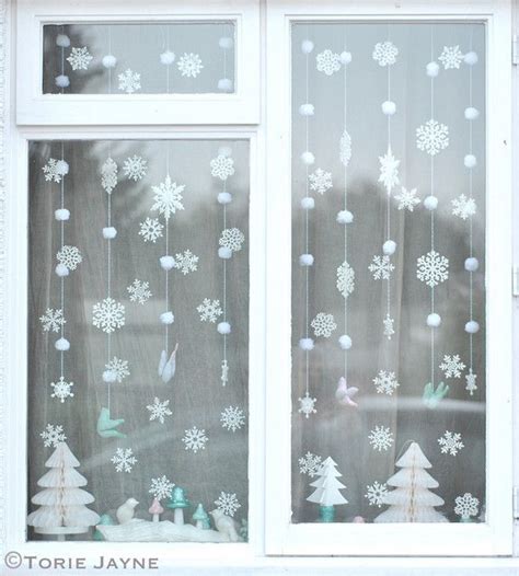 Новогодняя гирлянда-штора «Снег» (из помпонов) | Decoracion ventanas ...