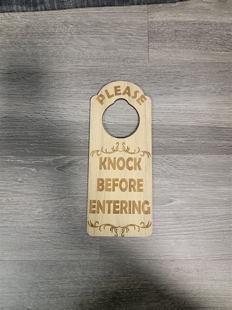 Please Knock Before Entering Engraved Wooden Door Hanger Etsy