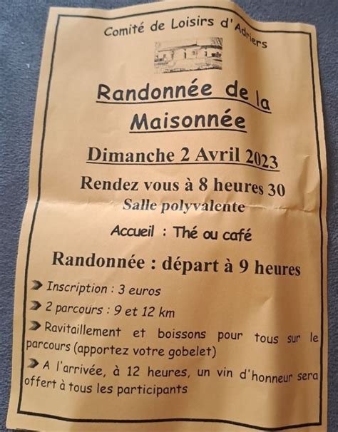 Flyer Randonn E De La Maisonn E Le 2 4 2023 Ref 76672