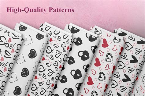 Black White Heart Seamless Pattern On Behance