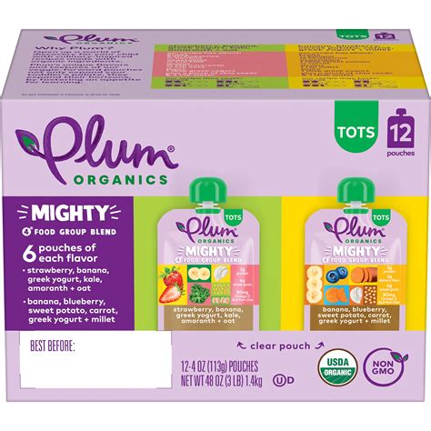 Plum Organics Mighty 4 Organic Toddler Food Variety Pack 4 Oz Pouches