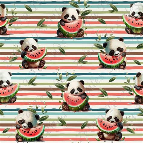 Panda Et Melon Fond Ray Dbp Exclusif Zebra Textiles