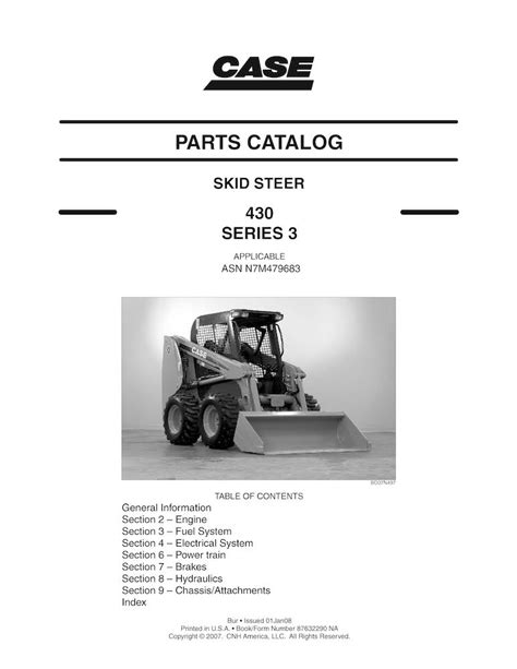 Catálogo De Piezas En Pdf Del Minicargador Case 430 Serie 3