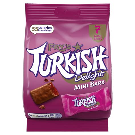 Frys Turkish Delight Mini Chocolate Bars 105 G Approved Food