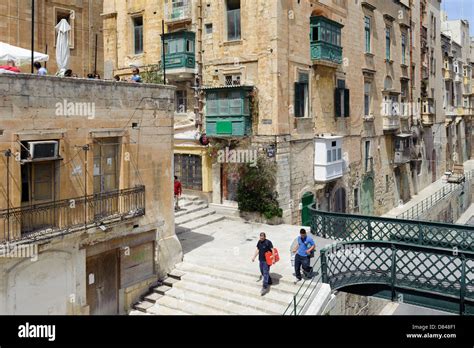 Near Victoria Gate In Valletta Malta Unesco World Heritage Stock