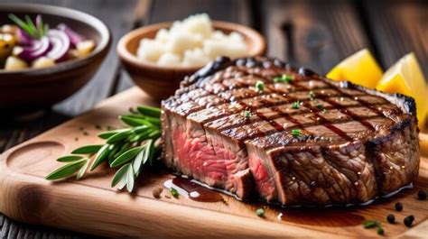 Premium Photo Scene A Sizzling Beef Steak Succulent Beef Steak Is