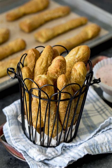 Sweet Pretzel Sticks with Strawberry Cream Cheese Dip - Red Star® Yeast