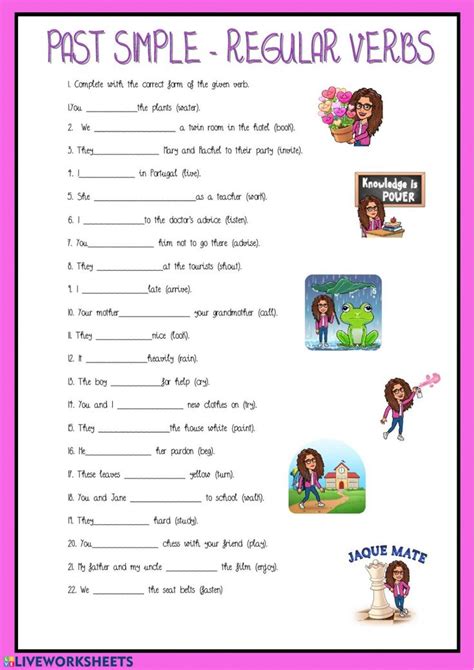 Past Simple Regular Verbs Free Worksheet Regular Verbs Verb