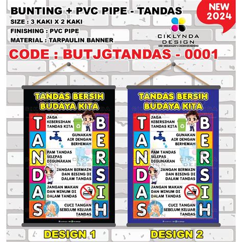 Pre Order Bunting Pvc Pipe Atau Banner Tiada Pvc Pipe Tandas Bersih Shopee Malaysia