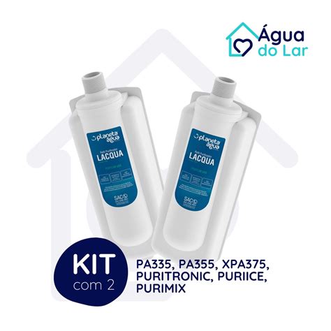 Kit 2 Refil Filtro Latina P335 P355 Purimix Puri Ice E Puritronic Pa335 Pa355 Lacqua Planeta