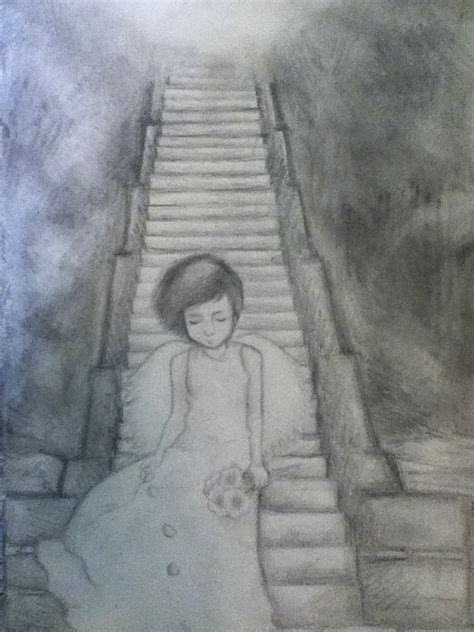 Angel climbing down the stairway to Heaven by Tailexis on deviantART