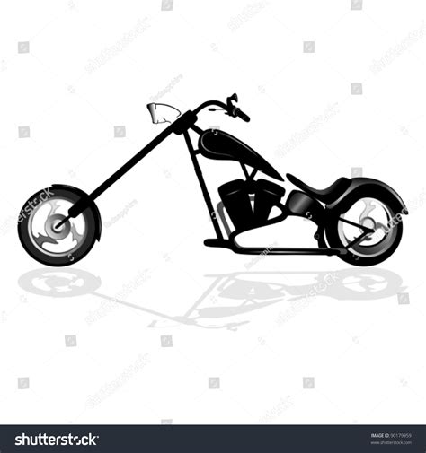 Black Motorcycle Silhouette Isolated On White Stock Vector (Royalty ...