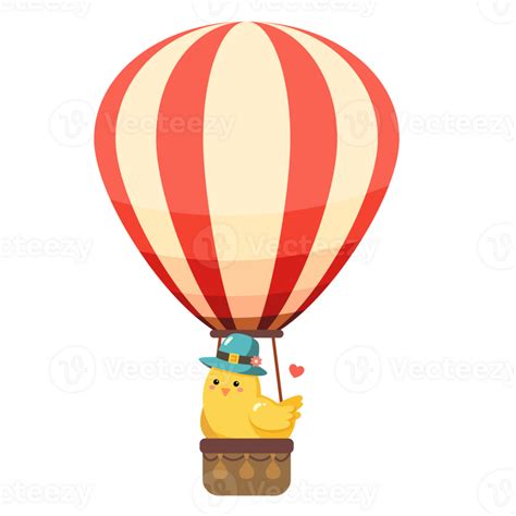 Easter Cute Chicks Birds In Hot Air Balloon 56788469 PNG
