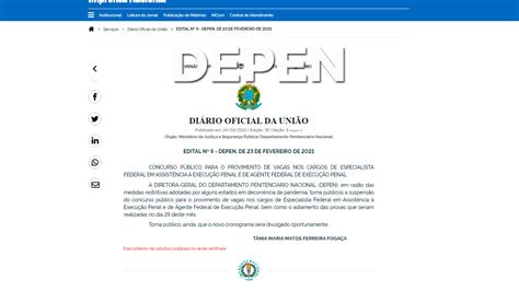 Concurso Depen Resultado Das Provas Divulgado