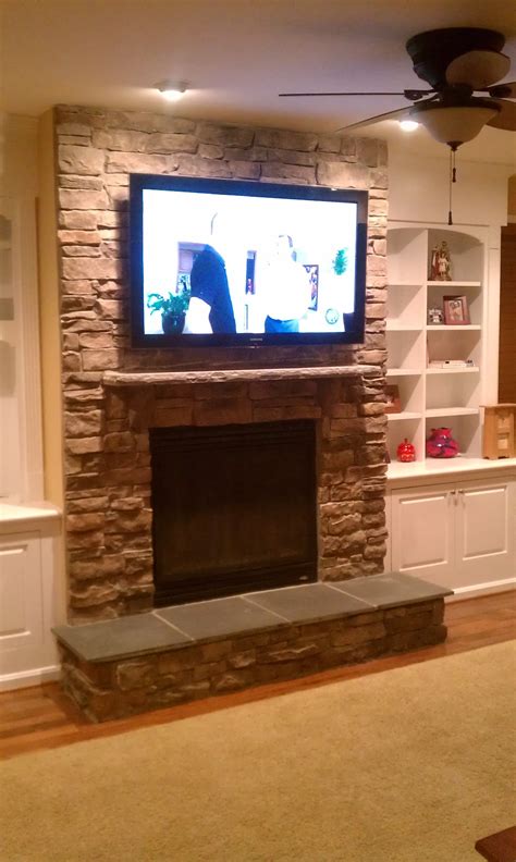 stone fireplace tv mount 1