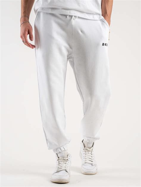 Berna Pantalone Tuta In Cotone Garzato Bianco Prezzo