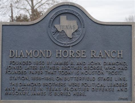 Texas Historical Commission Marker Diamond Horse Ranch Side 1 Of 1