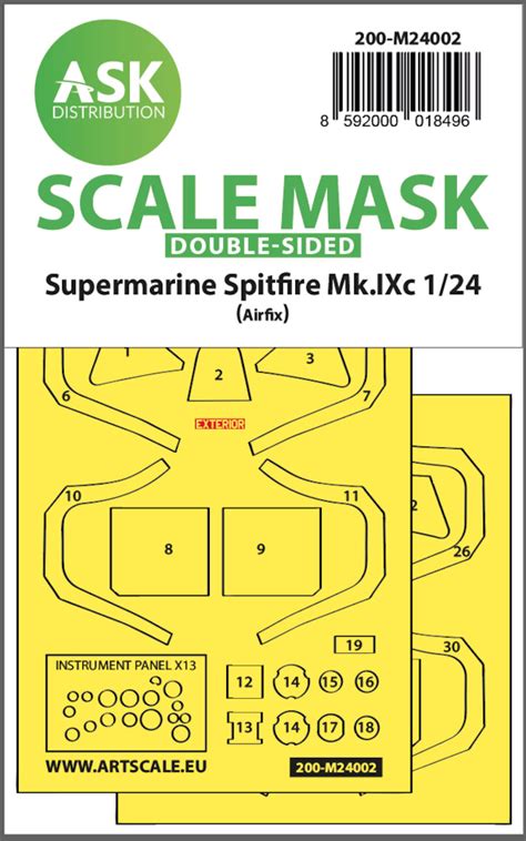 Art Scale Kit M Masking Set Supermarine Spitfire Mkixc C