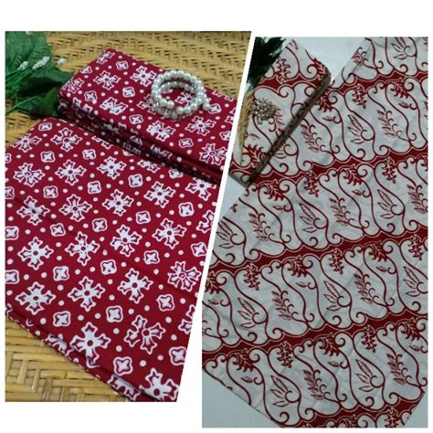 Jual Kain Batik Merah Putih Batik Merah Putih Kain Batik Cap Merah ...