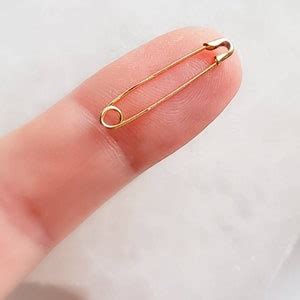 gold safety pin earring minimalist single earring etsy