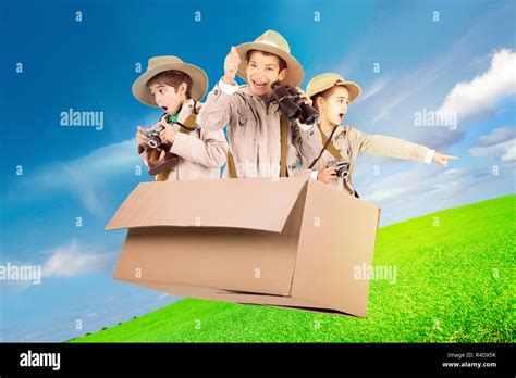 Kids in a game drive Stock Photo - Alamy